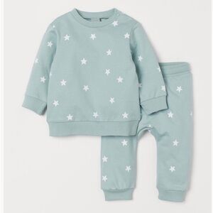 H&M baby  turquoise sweatshirt and joggers
